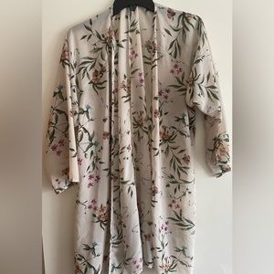 Floral print kimono